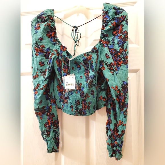 Free People Hilary Print Keyhole Neck Top - Picture 5 of 10